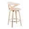 Gardenia Mid-Century Modern Counter Stool in Wood and Cream Faux Leather - Set of 2